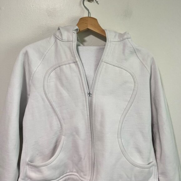 Lululemon White Full Zip Scuba Hoodie - Size 10 - Picture 9 of 15
